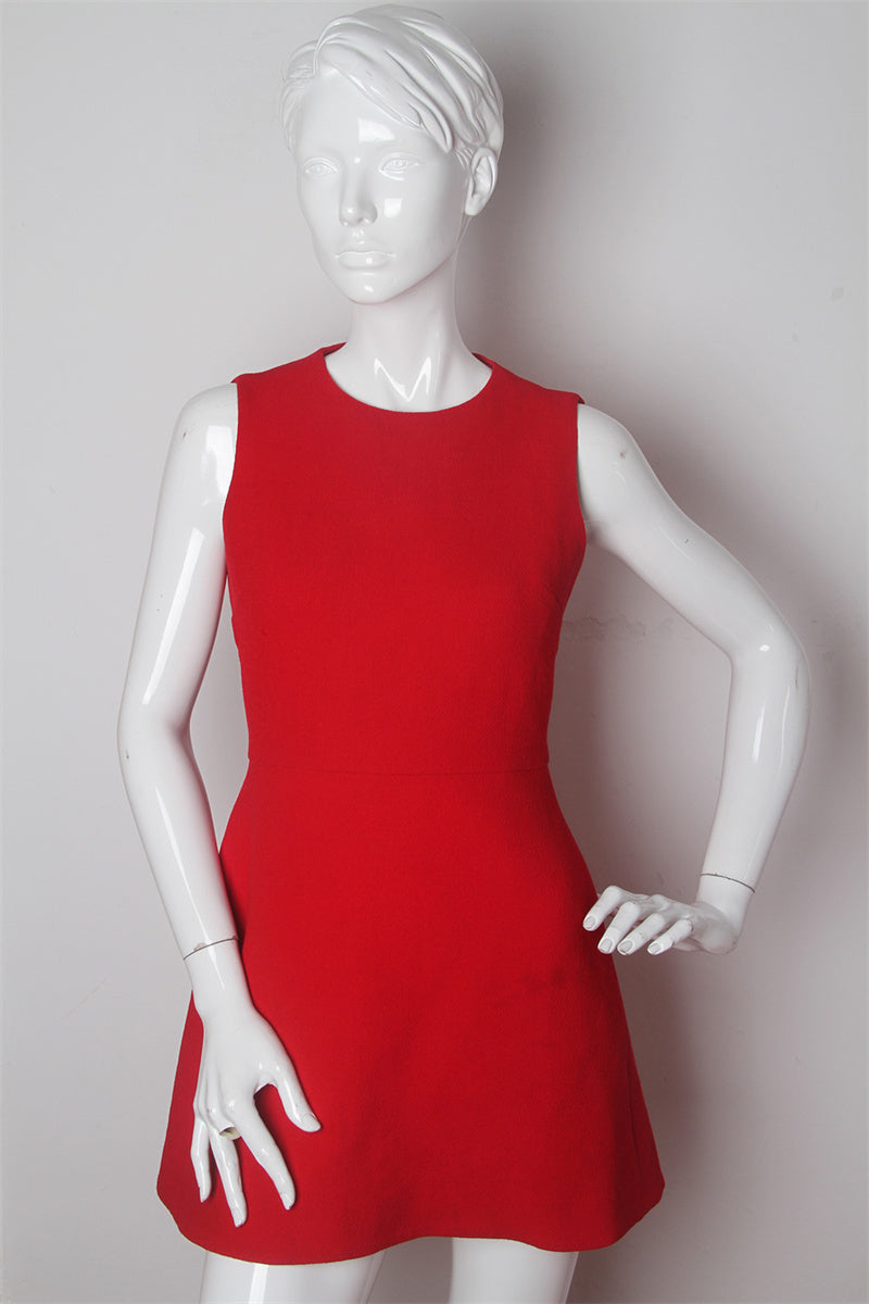 KY Custom Party Wool Mix Sleeveless Red Dress Boutique Mini A line Dresses