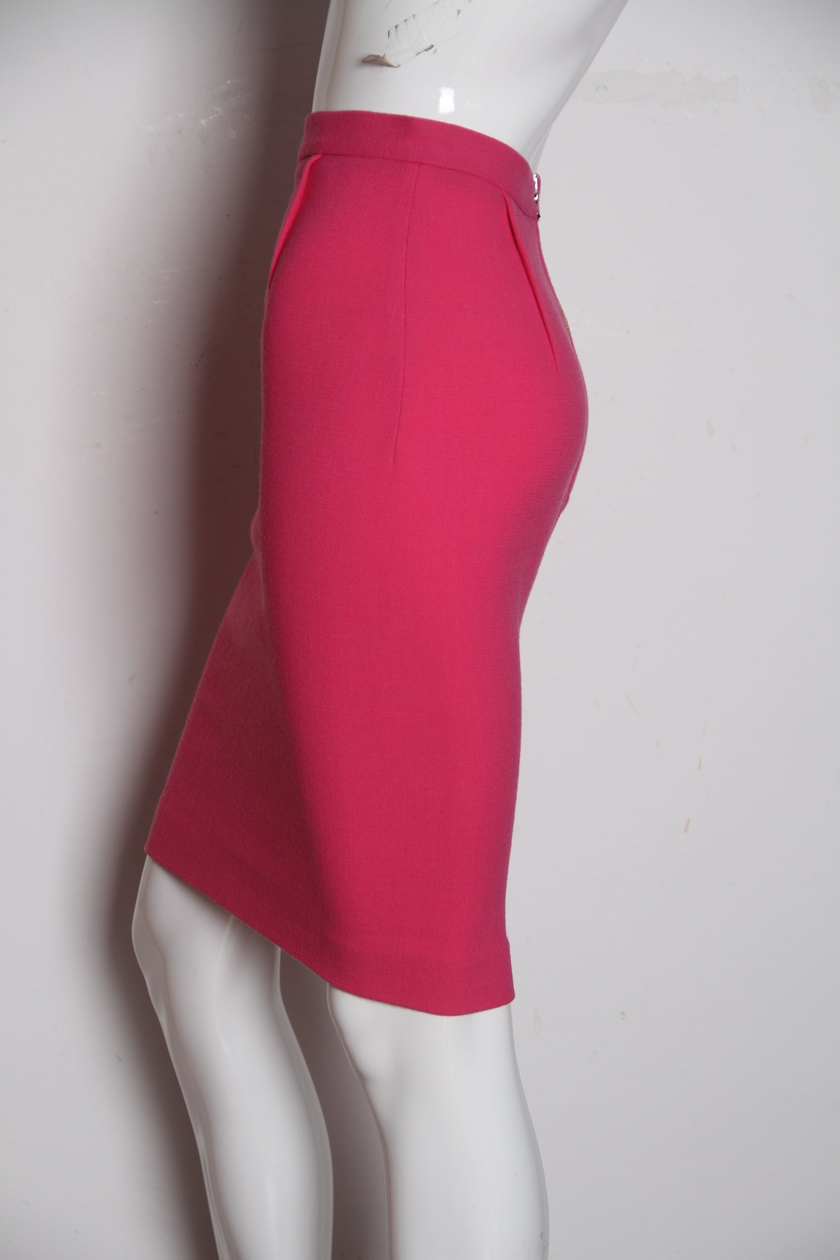 Ky Custom Women Exposed Zipper Back Midi Business Pencil Knee Length Skirt Party Skirts