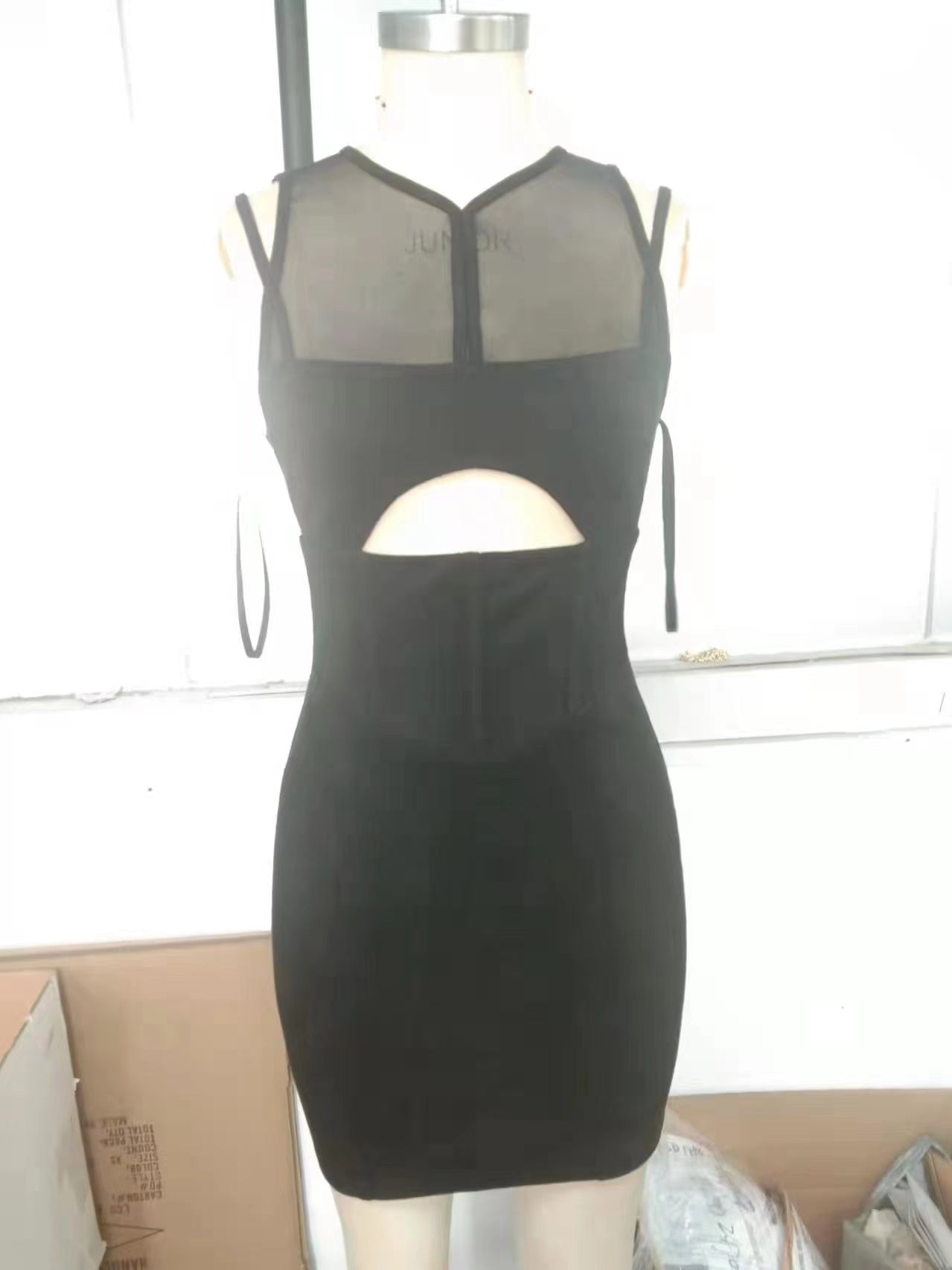 Ky Custom Premium Black Skinny Fit Party Mini Ruched Dress Halter Sexy Dresses